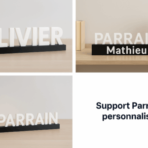 Support Parrain personnalisé avec prénom - Cadeau Parrain unique - Support 3D déco - Fête des Parrains, Baptême, Communion